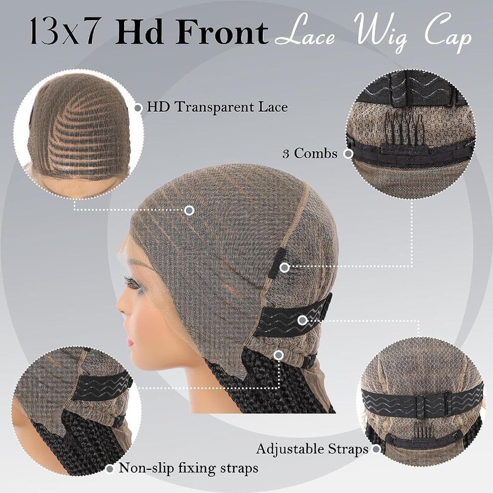 [36 INCH] Cornrow Lemonade Side Part Lace Front Wig with Baby Hair - Picture 6 of 7